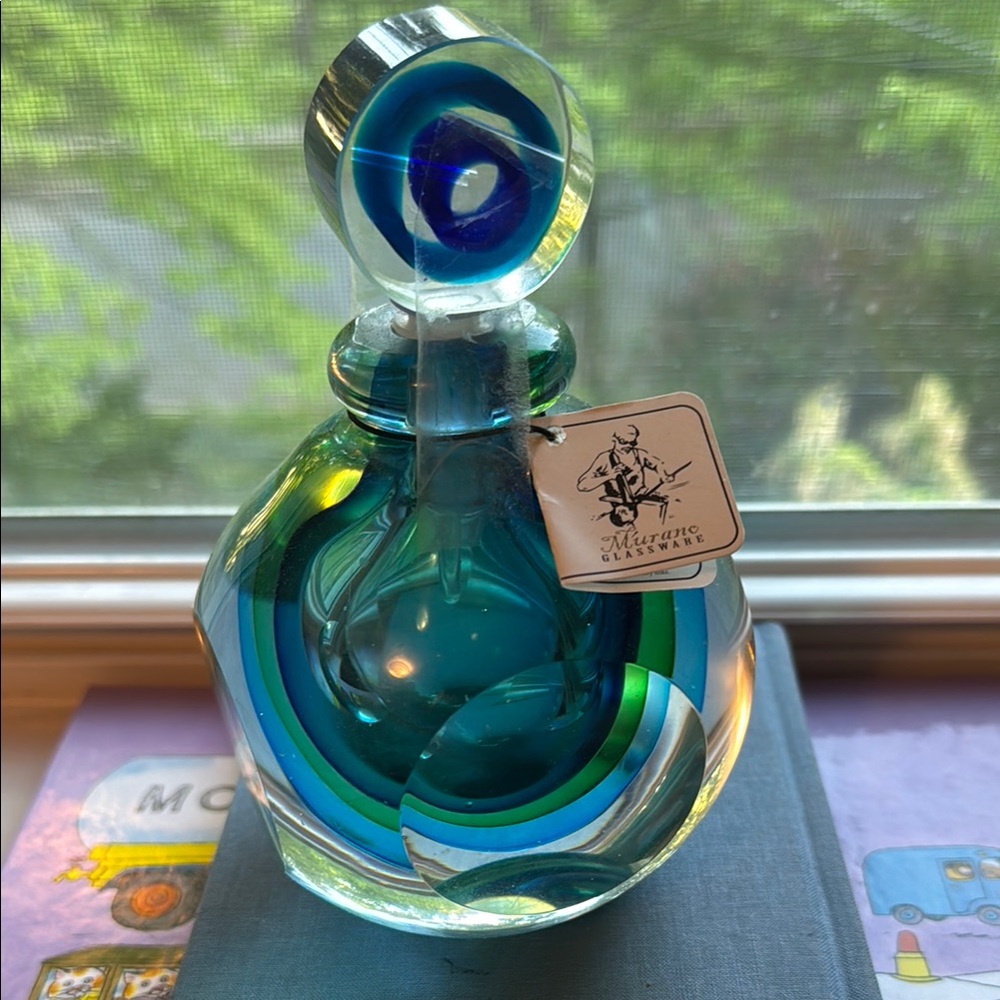Murano Glass Art Vase - Blue and Green